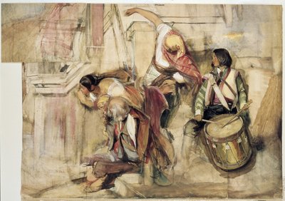 Studie voor de proclamatie van Don Carlos door John Frederick Lewis